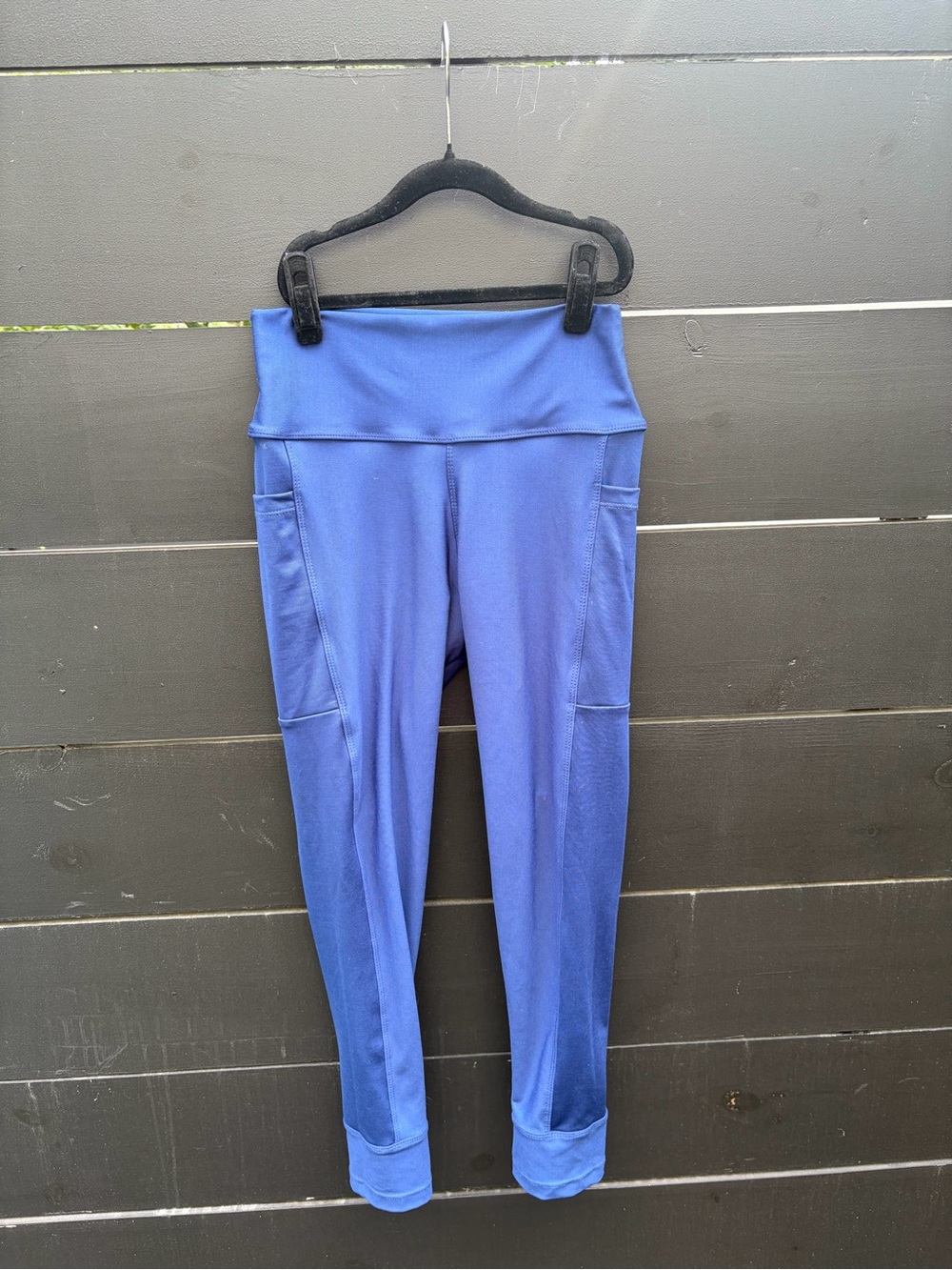 Krovin’s Women’s Blue High Waist Pocket Leggings Activewear